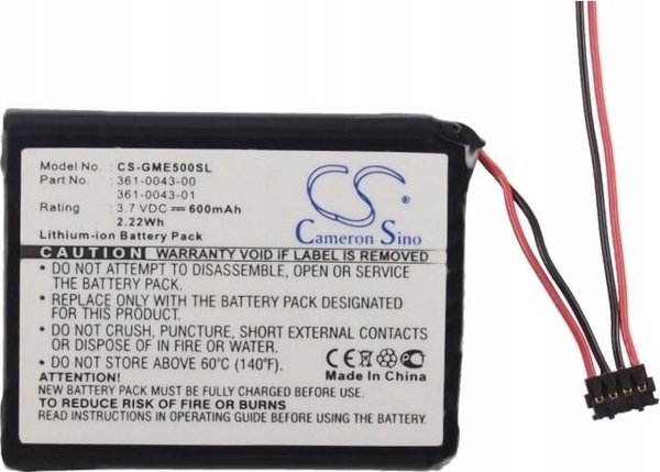 Cameron Sino Akumulator Bateria typ 361-0043-00 do Nawigacji GPS Garmin Edge 200 205 500 520 820 Explore 820 / CS-GME500SL