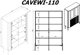 Βιτρίνα Cama VERA 110x40x160 κασμίρ ματ