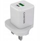 Φορτιστής δικτύου CANYON CU20AC GaN 20W 1xPD 1xQC UK λευκός