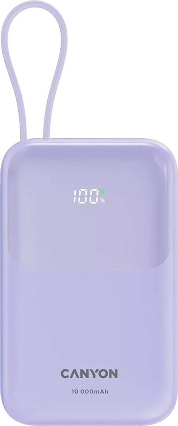 CANYON power bank OnPower 101 z kablem 10000 mAh PD22.5W Fioletowy