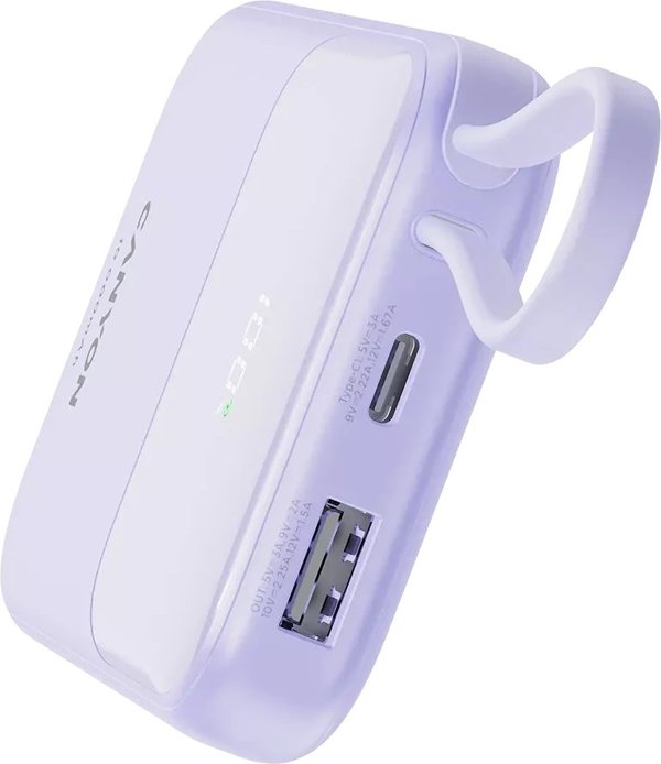 CANYON power bank OnPower 101 z kablem 10000 mAh PD22.5W Fioletowy