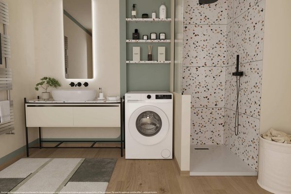 Candy Skalbimo mašina | GD 48S6-S | Energy efficiency class A | Front loading | Skalbimo talpa 8kg | 1400 RPM | Gylis 53 cm | Plotis 60 cm | Ekranas | LED | Steam function | Baltas
