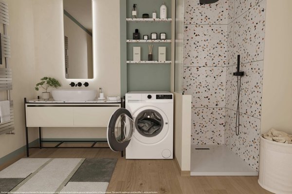 Candy Skalbimo mašina | GD 48S6-S | Energy efficiency class A | Front loading | Skalbimo talpa 8kg | 1400 RPM | Gylis 53 cm | Plotis 60 cm | Ekranas | LED | Steam function | Baltas