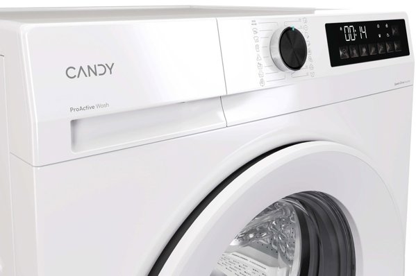 Candy Skalbimo mašina | GD 48S6-S | Energy efficiency class A | Front loading | Skalbimo talpa 8kg | 1400 RPM | Gylis 53 cm | Plotis 60 cm | Ekranas | LED | Steam function | Baltas