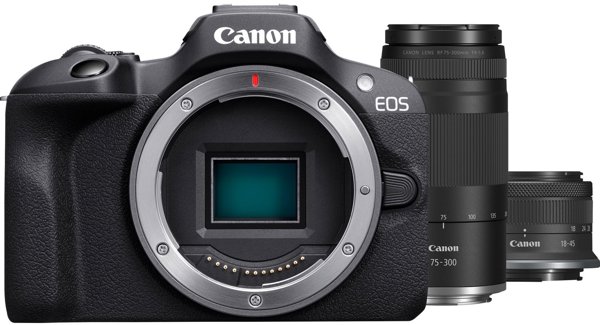 Canon EOS R100 + obiektyw RF-S 18-45mm + RF 75-300mm