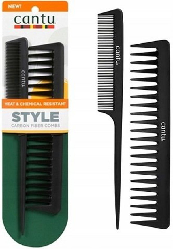 cantu Set Duo, Cantu, Cantu, Styling, Hair Plastic Comb, Black, 2 pcs Unisex