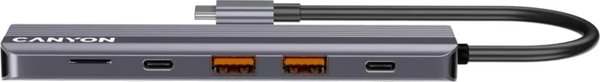 Canyon DS-17 Docking Station USB Type-C 10000 Mbps Γκρι