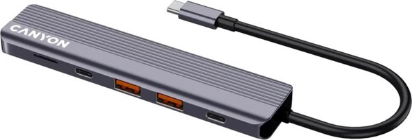 Canyon DS-17 Docking Station USB Type-C 10000 Mbps Γκρι