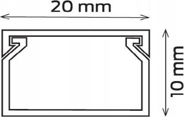 CanalUX Listwa Kanal Kablowy Korytko Pokrywa 20x10 2m BKK CNL-C-20010