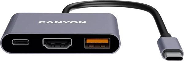 Canyon DS-4 Docking Station USB Type-C 10000 Mbit/s Γκρι
