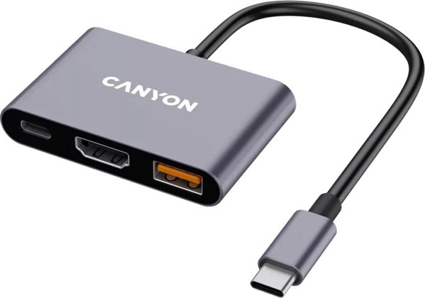 Canyon DS-4 Docking Station USB Type-C 10000 Mbit/s Γκρι
