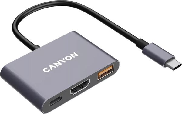 Canyon DS-4 Docking Station USB Type-C 10000 Mbit/s Γκρι