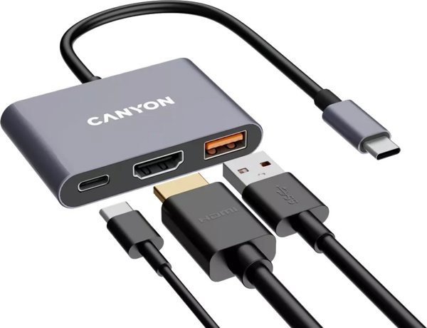 Canyon DS-4 Docking Station USB Type-C 10000 Mbit/s Γκρι