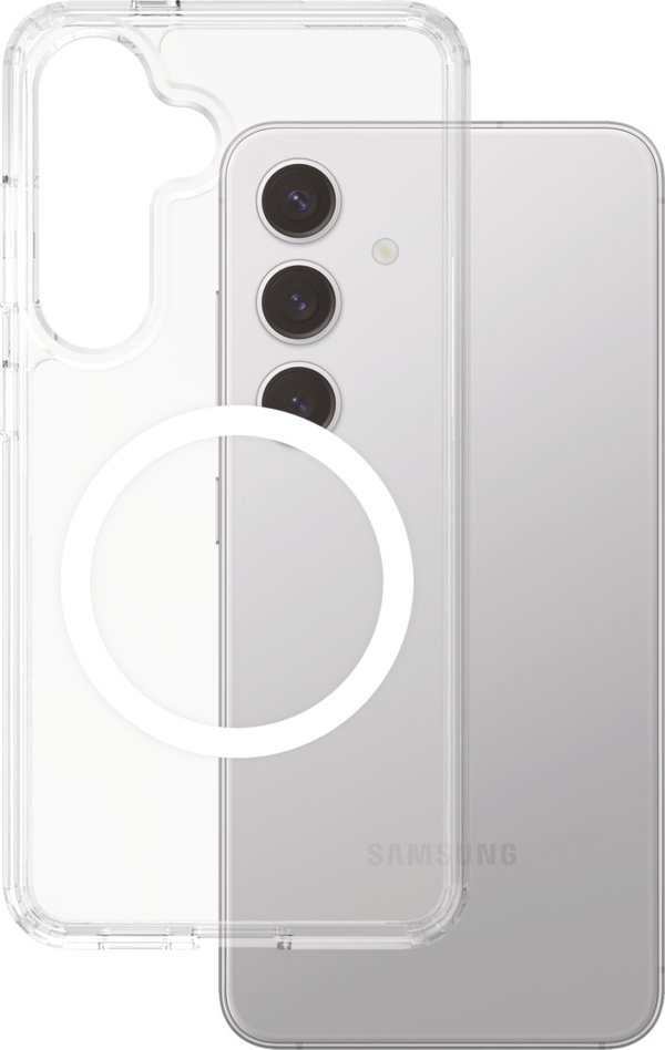 Θήκη CARE Flagship Clear με λευκό QI Galaxy S25 Plus
