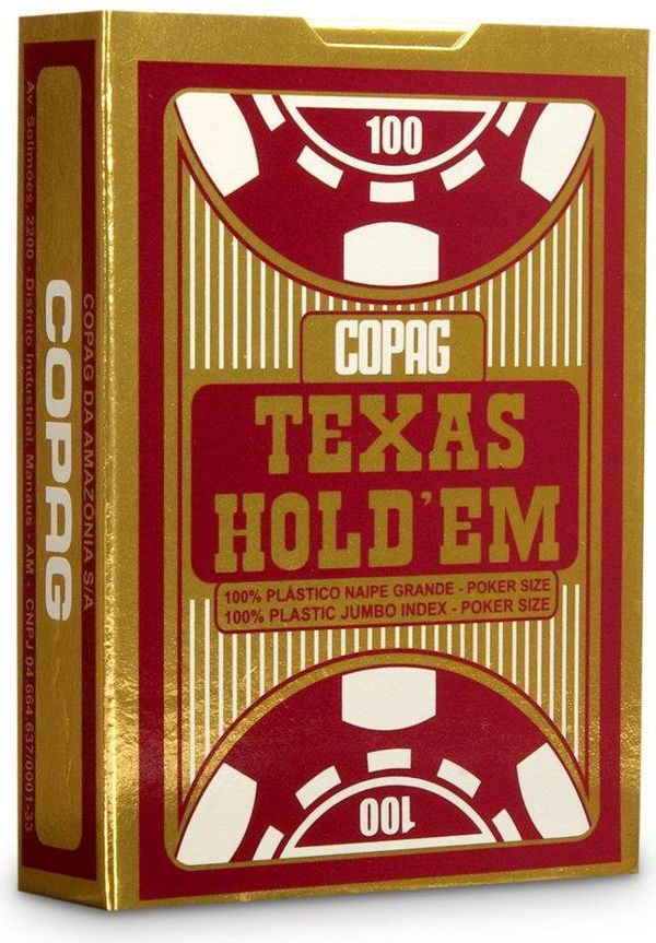Cartamundi Texas Hold'em 100% plastic jumbo czerwony (220884)
