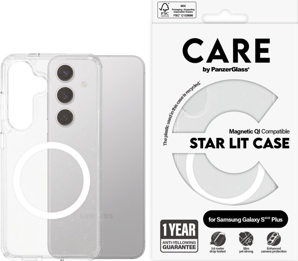 Θήκη CARE Flagship Star Lit με Λευκό QI Galaxy S25 Plus