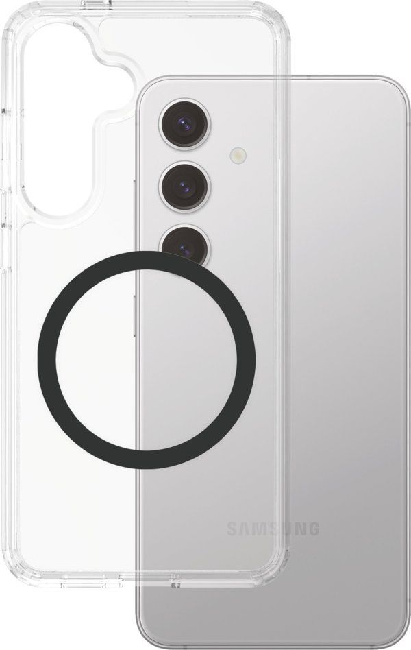 Θήκη CARE Flagship Διαφανής/Μαύρη Συμβατή με QI για Galaxy S25 Plus