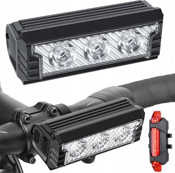 Carruzzo L8R Λάμπα Ποδηλάτου με Οθόνη LCD και Κόρνα 2 σε 1