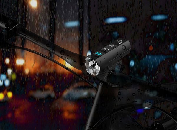 Carruzzo L8R Λάμπα Ποδηλάτου με Οθόνη LCD και Κόρνα 2 σε 1