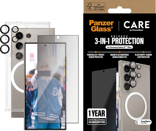 PanzerGlass CARE Flagship 3-σε-1 Πακέτο Προστασίας για Samsung Galaxy S25 Ultra