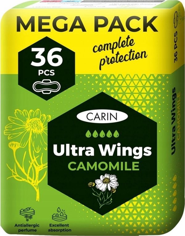 CARIN_Camomile Ultra Wings σερβιέτες με φτερά 36 τεμ 14000244 8594004302045
