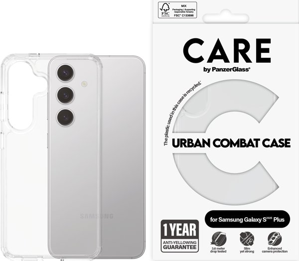 Θήκη CARE Flagship Clear με Διαφανές Πλαίσιο Galaxy S25 Plus
