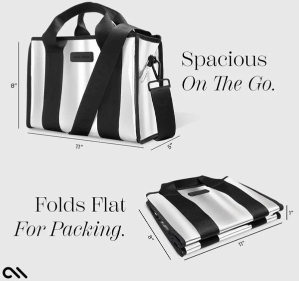 Case-Mate Mini Travel Tote Bag - Αδιάβροτη τσάντα ώμου (Silver Chrome)