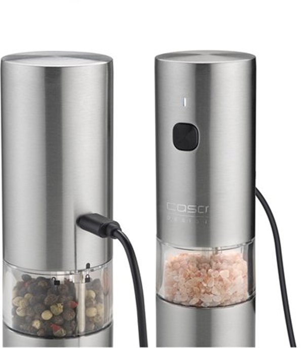 Caso Salt and Pepper Grinder | SpiceDuo | Electric | Housing material Stainless steel | Lithium