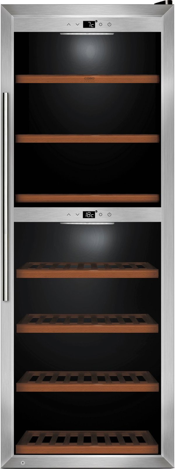 Caso | Wine Cooler | WineComfort 1260 Smart | Energy efficiency class G | Free standing | Bottles capacity 126 | Nerūdijantis plienas/Juodas