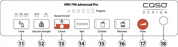 Caso Caso  VRH 790 Advanced Pro  Bar Vacuum sealer  Power 130 W  Temperature control 01528