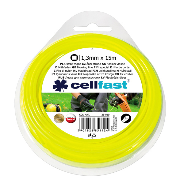 Cellfast Νήμα Κοπής Τετράγωνο 1,3mm x 15m (35-010)