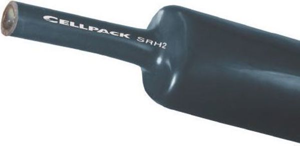 Θερμοσυρρικνούμενος Σωλήνας Cellpack SRH2 75-22 με Κόλλα, Παχύτοιχα, 1000mm, Μαύρος