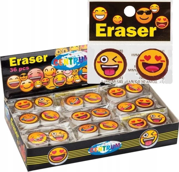 Centrum Γόμα Σβήστρα Στρογγυλή EMOJIDEX 25mm, 2 Τεμάχια