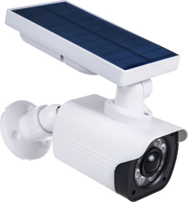 CE Ηλιακή Ψεύτικη Κάμερα Ασφαλείας SOL1800S με LED που Αναβοσβήνει, Αισθητήρα Κίνησης & Αυτοκόλλητο Προστασίας