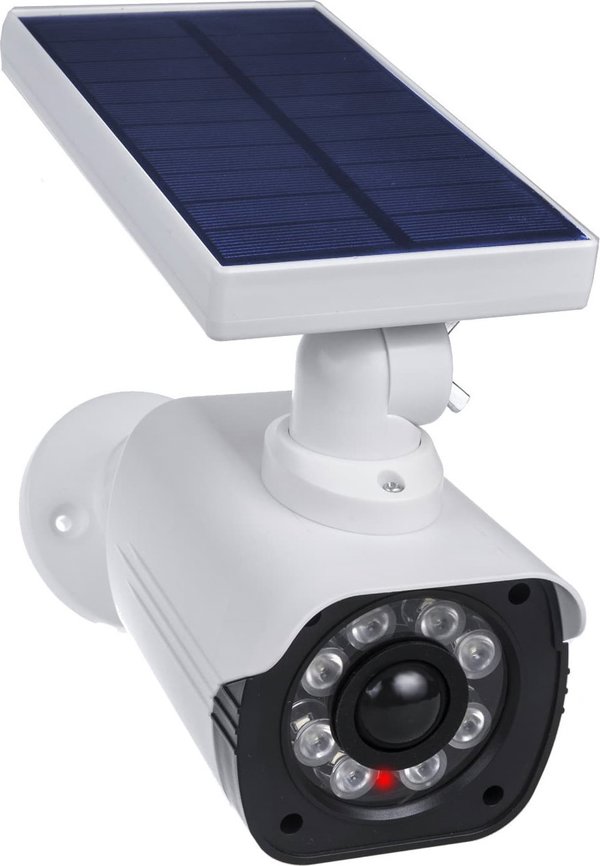 CE Ηλιακή Ψεύτικη Κάμερα Ασφαλείας SOL1800S με LED που Αναβοσβήνει, Αισθητήρα Κίνησης & Αυτοκόλλητο Προστασίας