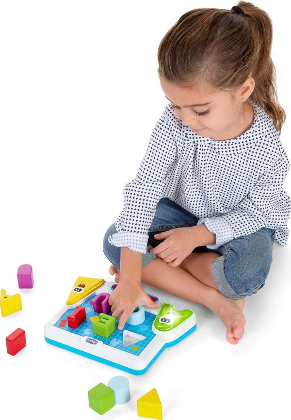 Chicco Διαδραστικό Παιχνίδι Χρωματιστά Φωνήεντα και Σχήματα, Εκπαιδευτικό Παιχνίδι Γλώσσας και Ανάγνωσης για Παιδιά