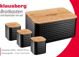 Klausberg Ψωμιέρα KB-7482 από Ατσάλι και Μπαμπού με Δοχεία Κουζίνας, Μαύρη