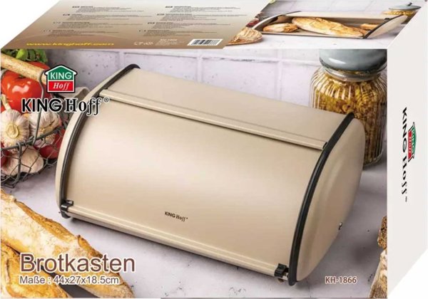 Ψωμιέρα KingHoff KH-1866 Μεταλλική, Μπεζ Χρώμα