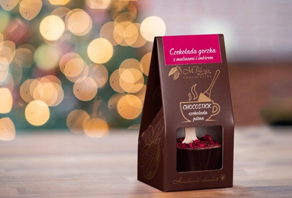 Chocostick M.Pelczar Chocolatier - Μαύρη Σοκολάτα με Άρωμα Σμέουρου και Τζίντζερ 60γρ