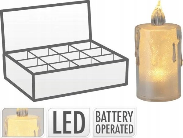 Christmas Gifts Διακοσμητικό Κερί LED 3,5x8cm με Μπαταρίες - Λευκό