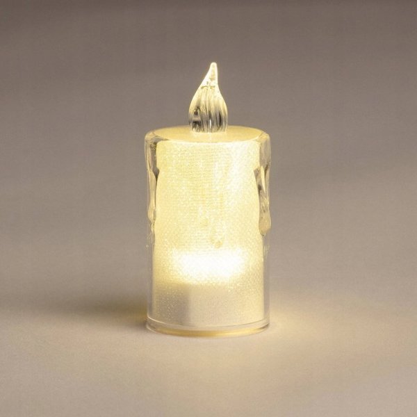 Christmas Gifts Διακοσμητικό Κερί LED 3,5x8cm με Μπαταρίες - Λευκό