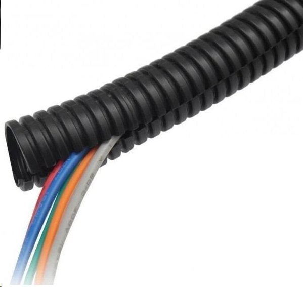 Chránička na kabel (husí krk) 18,5mm s podélným řezem, balení 100m