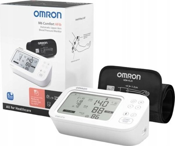 Omron M6 Comfort AFIB Πιεσόμετρο Μπράτσου με Τεχνολογία AFIB για Κολπική Μαρμαρυγή