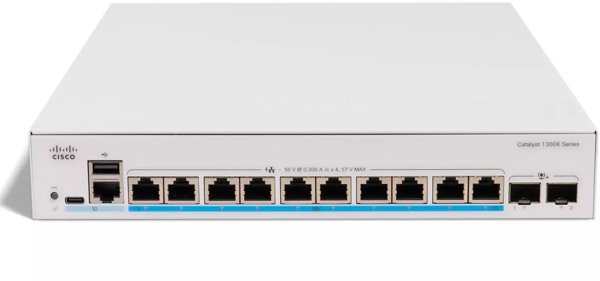 Cisco Catalyst 1300X-10NU-2X - Switch - L3 - managed - 2 x 10 Gigabit SFP28 + 10 x 1/2.5/5GBase-T (PoE++) - an Rack montierbar - PoE++ (385 W)