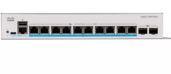 Cisco Catalyst 1300X-10NU-2X - Switch - L3 - managed - 2 x 10 Gigabit SFP28 + 10 x 1/2.5/5GBase-T (PoE++) - an Rack montierbar - PoE++ (385 W)
