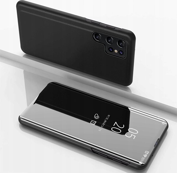Θήκη Clear View για Samsung Galaxy S25 Ultra με κάλυμμα - μαύρο