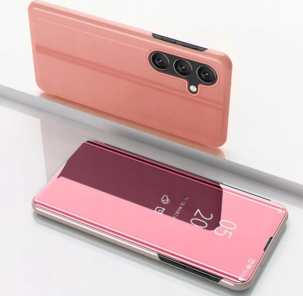 Θήκη Clear View Case για Samsung Galaxy S25+ με καπάκι - ροζ