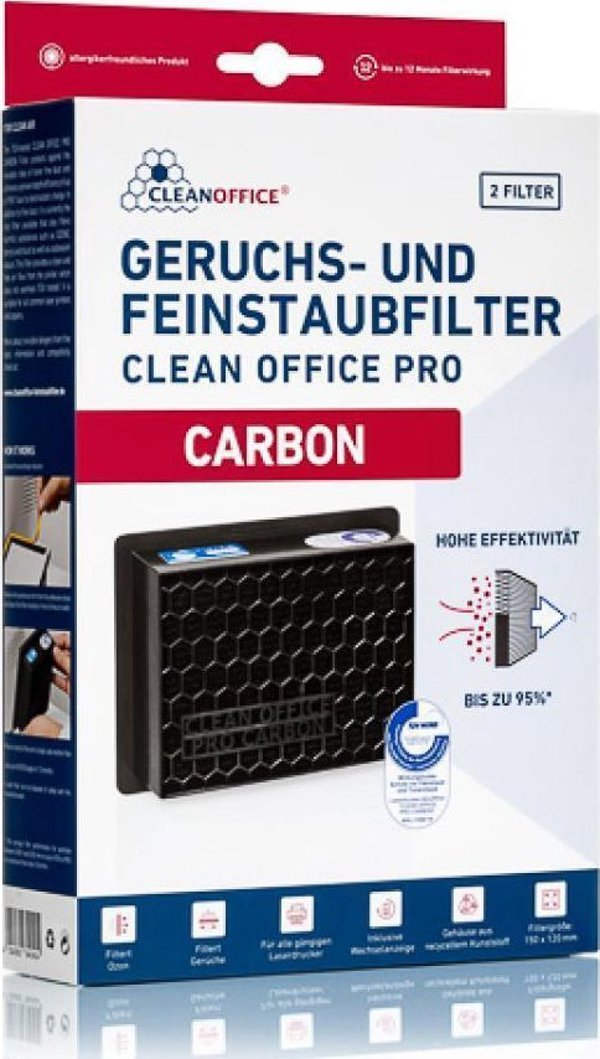 Cleanoffice Φίλτρο Κατά της Σκόνης PRO CARBON, 150x120x50mm, 2 Τεμάχια