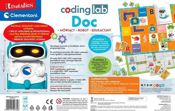 Clementoni DOC Εκπαιδευτικό Ρομπότ Προγραμματισμού για Παιδιά (50730)