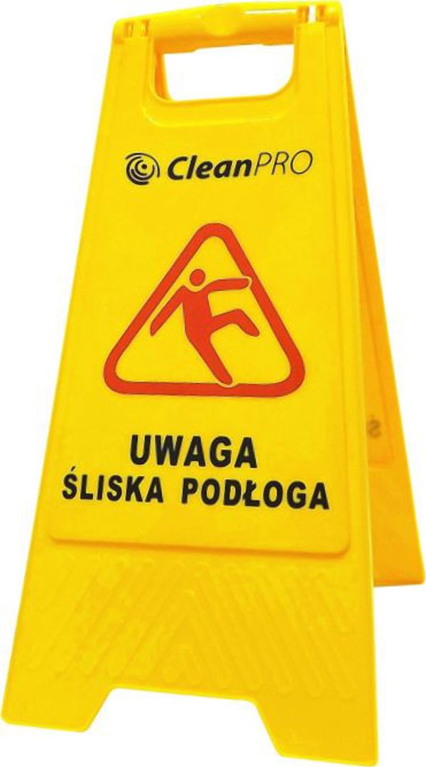 CleanPRO Πινακίδα Προειδοποίησης Ολισθηρού Πατώματος, Πτυσσόμενη, Κίτρινη